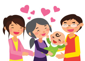 婆婆抱著BB,大家都滿足地笑
