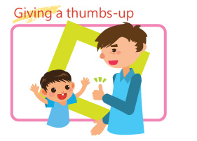 Giving a thumbs-up